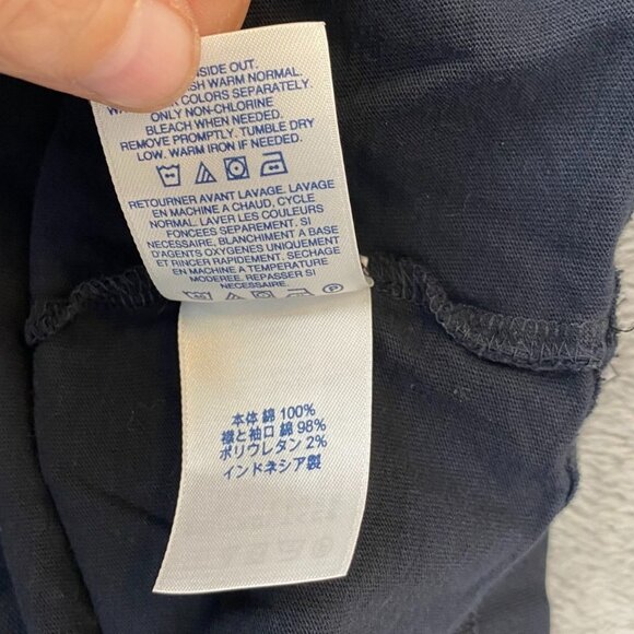 Lands End Men's Shirt Large 42-44 Black Long-Sleeve Super-T Mock Turtleneck Cott - Picture 7 of 10